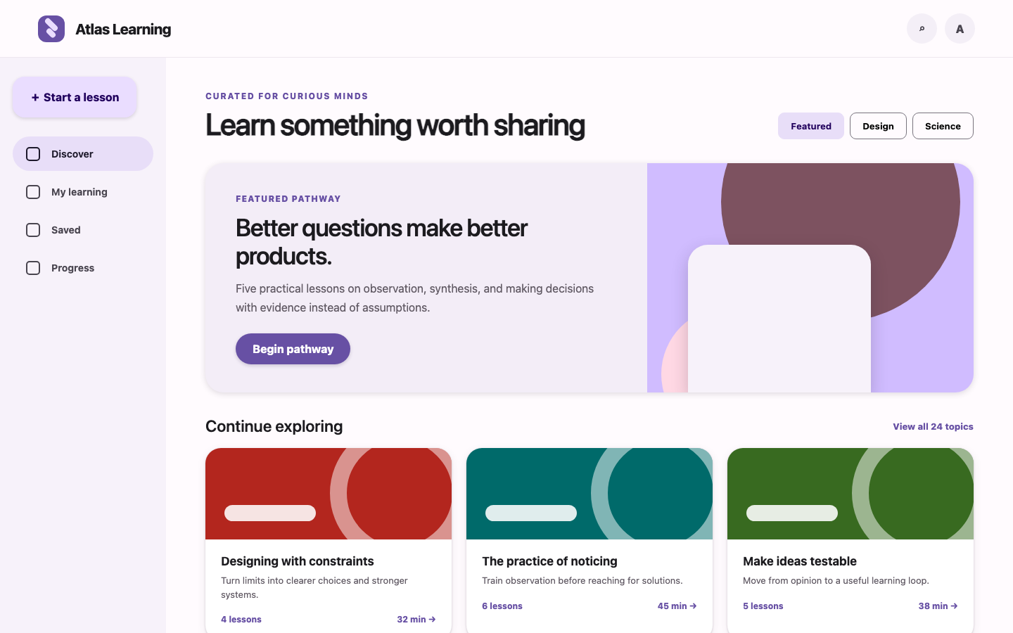 Illustrative project dashboard with structured surfaces, elevation, and role-based color inspired by Material Design principles.