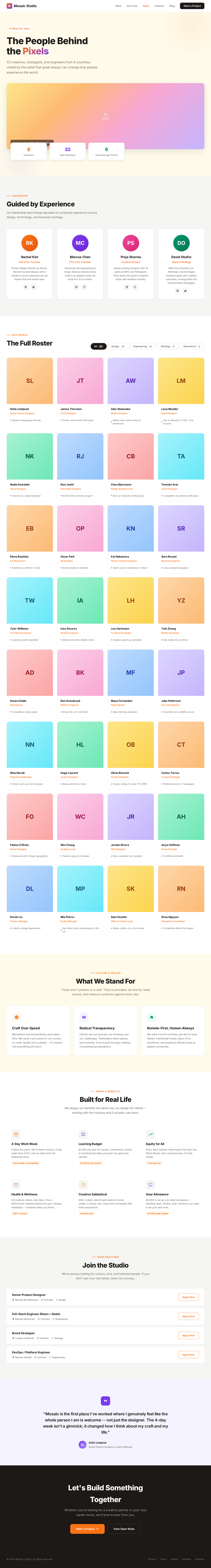 agency team page generated by Claude