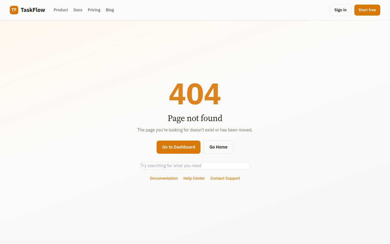 saas 404 error pages generated by Claude