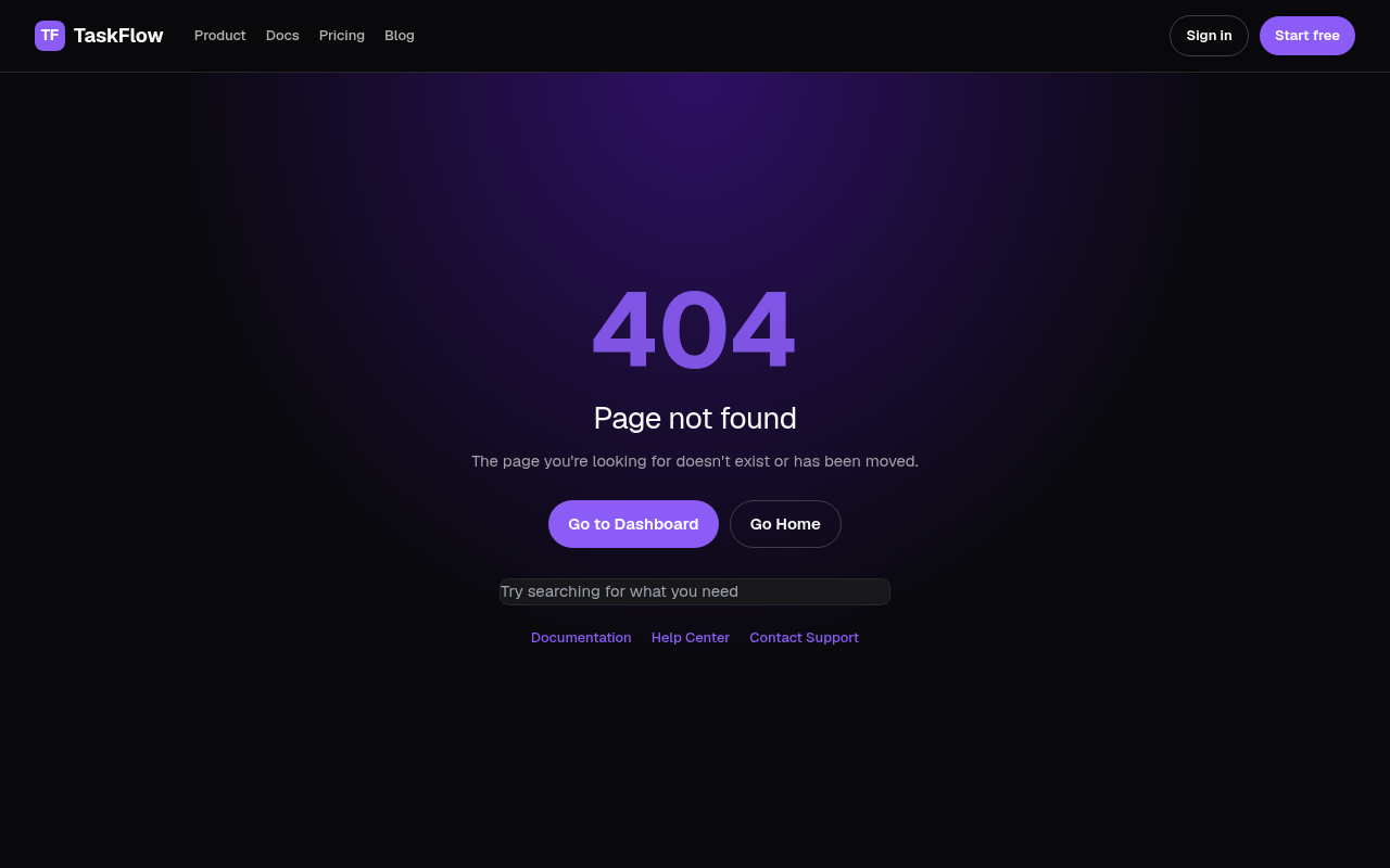 saas 404 error pages generated by v0
