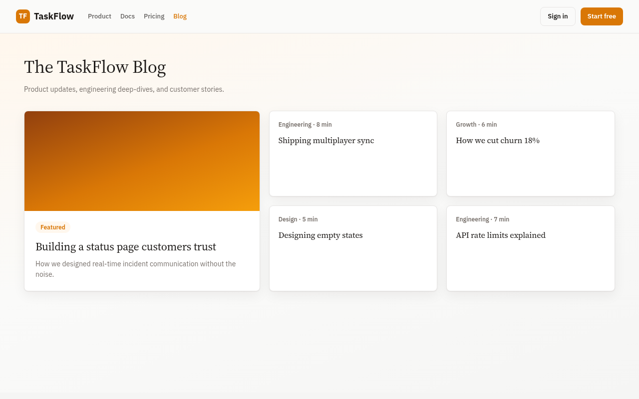 saas blog content hub generated by Claude