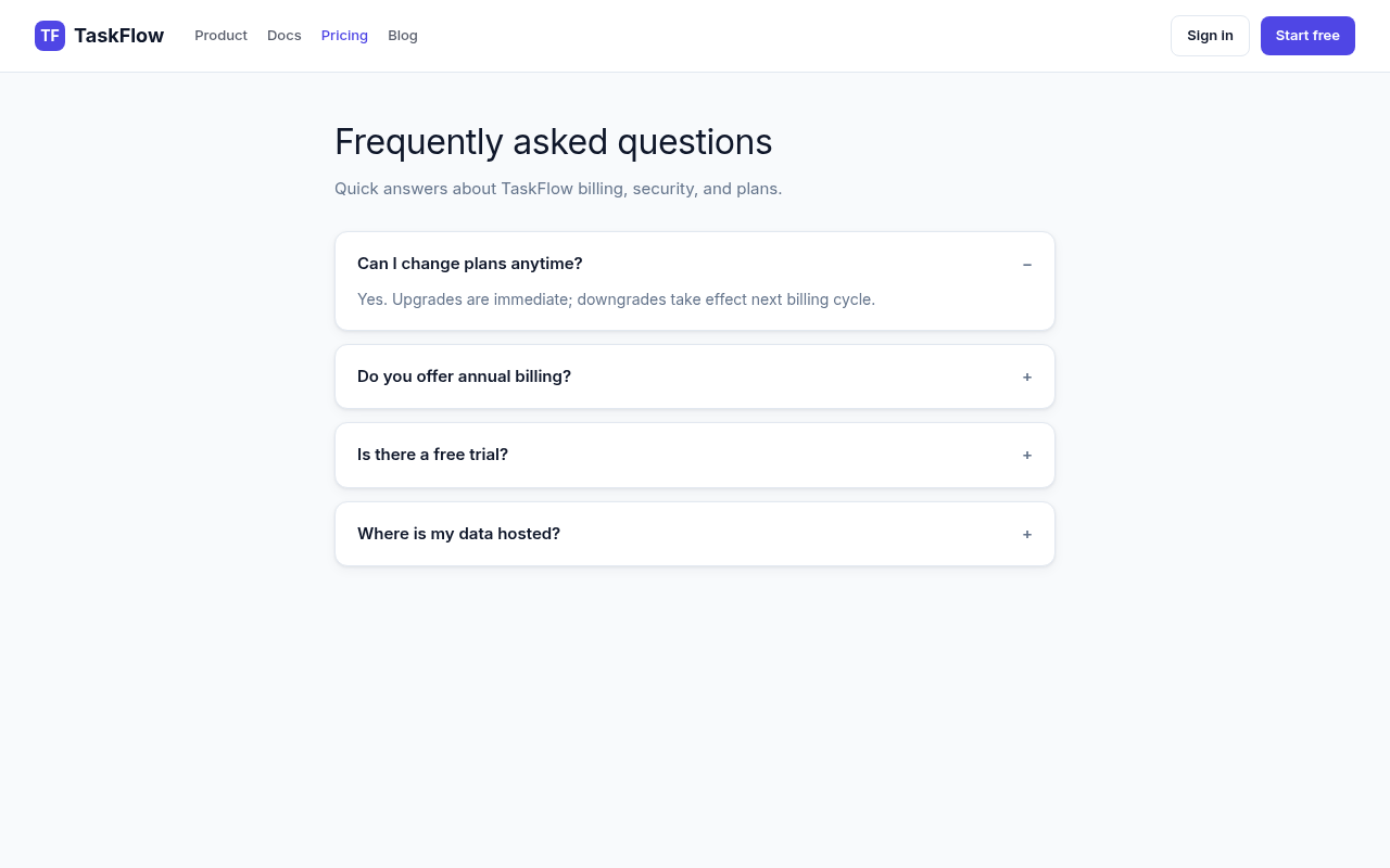 saas faq page generated by ChatGPT