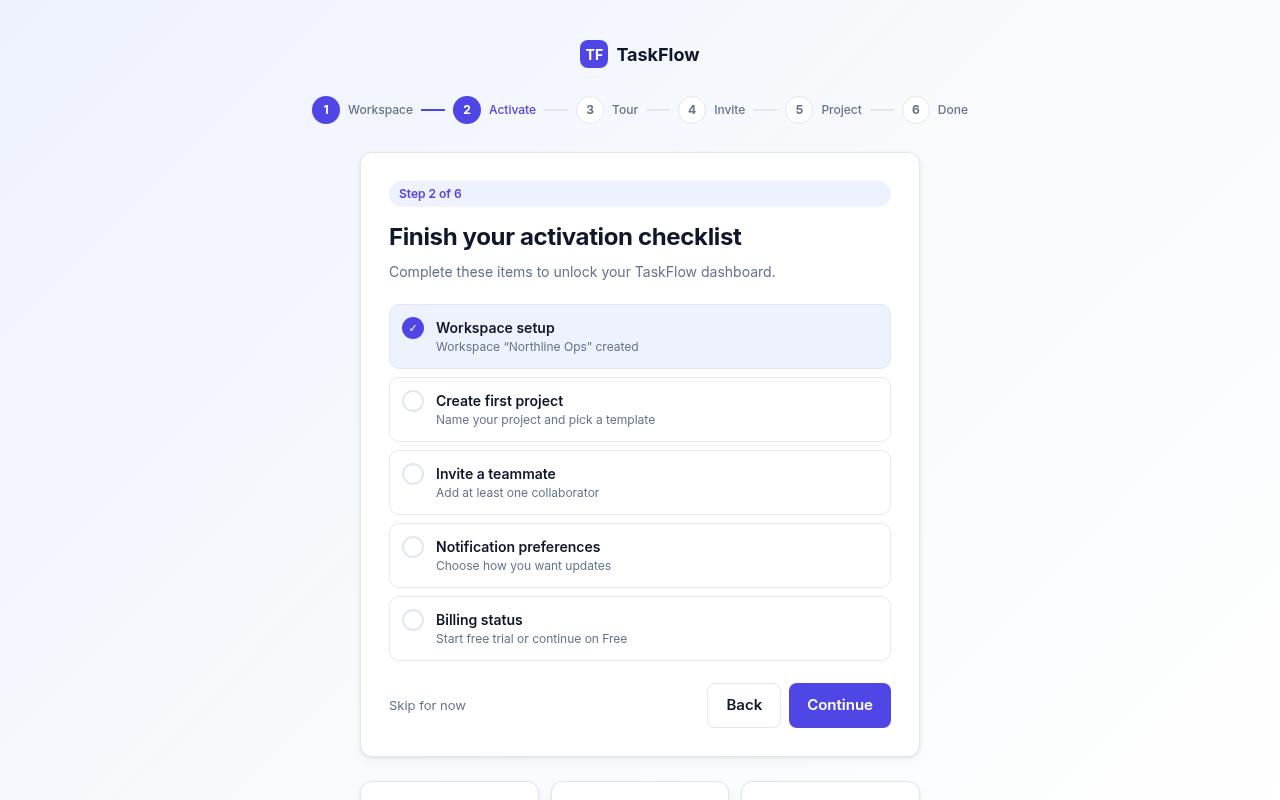 saas onboarding flow generated by ChatGPT