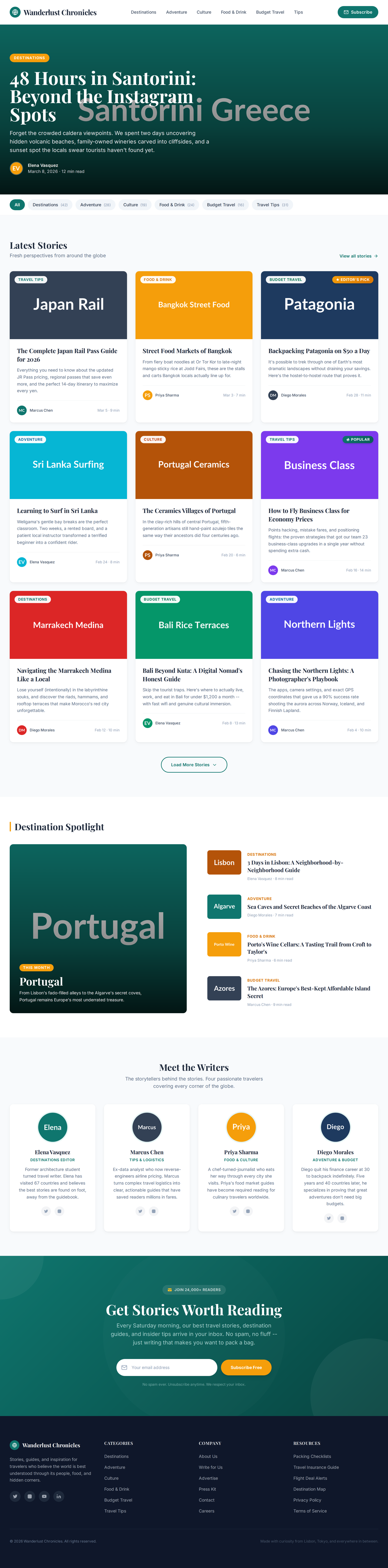 travel blog page generated by Claude